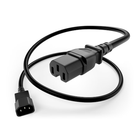 UNIRISE USA 2Ft Black C14-C15 Pdu Power Cord, Sjt, 15Amp, 250V PWCD-C14C15-15A-02F-BLK